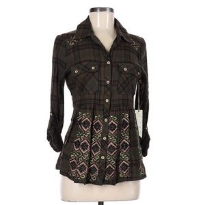 Gimmicks Plaid Flannel with Beautiful Stitching